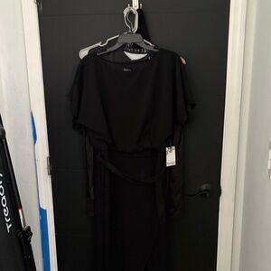 Kelsi Dagger Black Belted Midi Dress